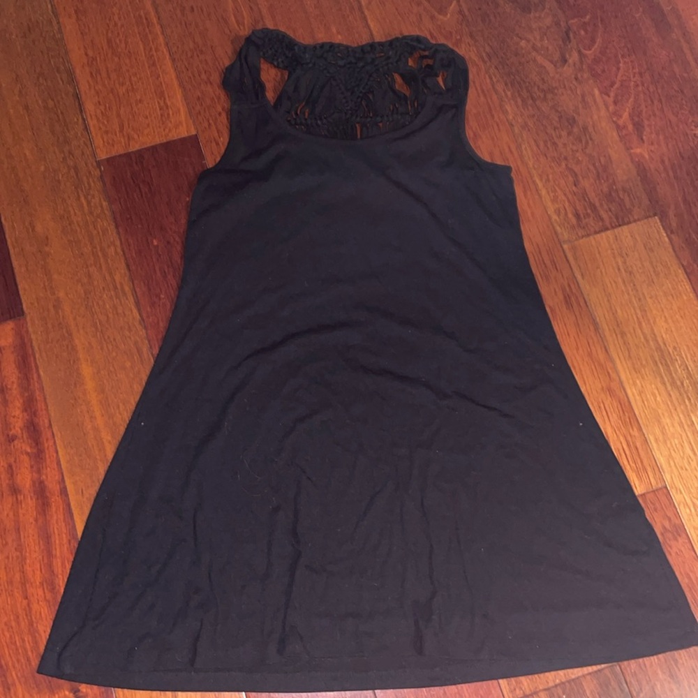 Apt. 9 Beach Cover Up Crochet Back Black Small